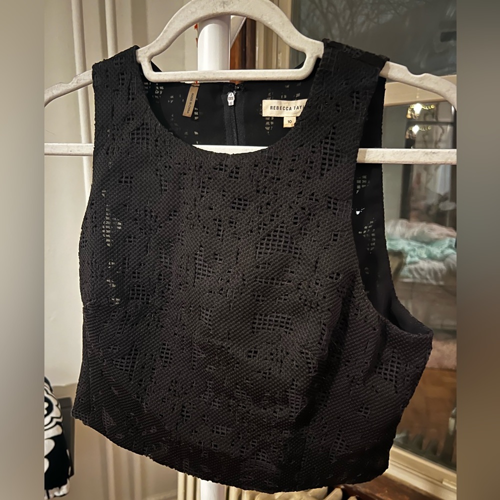 Rebecca Taylor lace crop top heavy fabric size 10 good quality